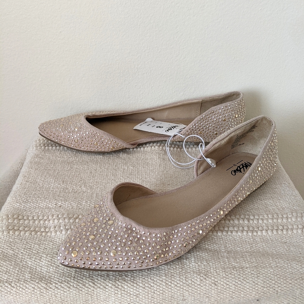NWT Mossimo Women's Studded Flats-Nude-Size 8